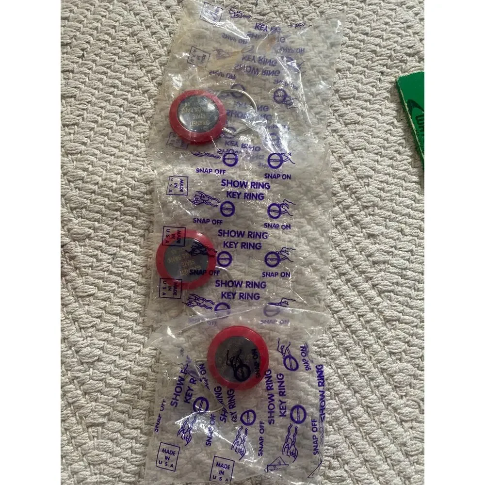 Vintage Garnett State Savings Bank KS Keychains Lot of 7 Snap Off Show Ring NOS